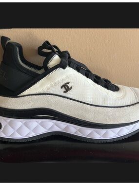 CHANEL Black and White Men's Designer Chunky Sneaker